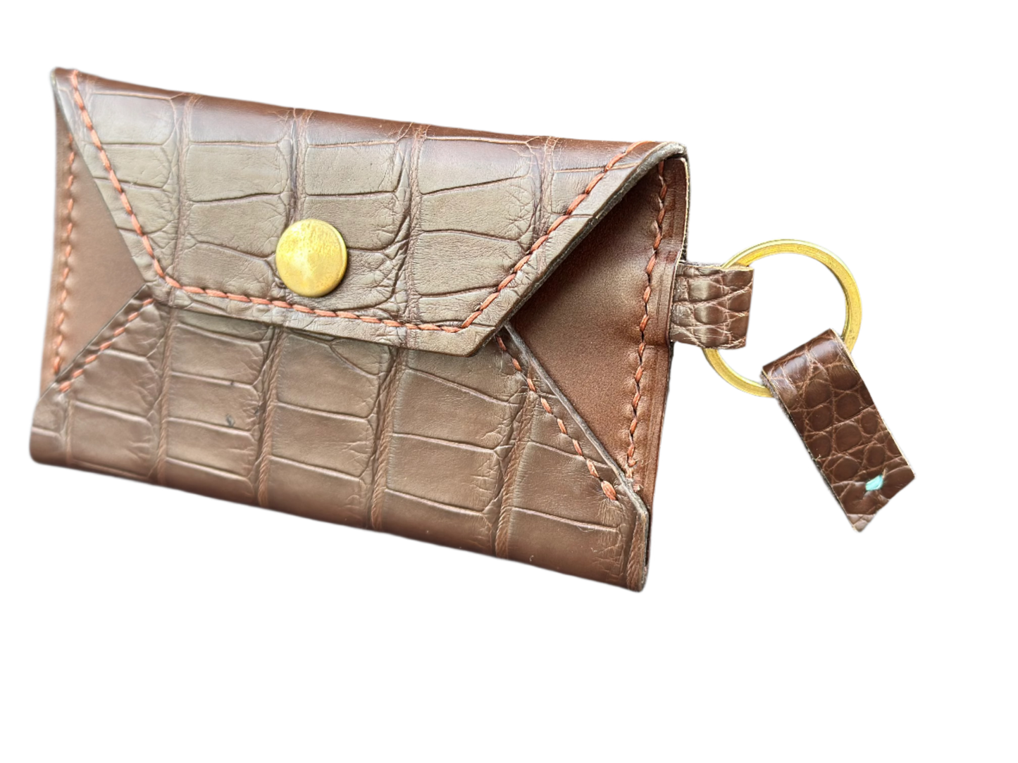 Card Holder with Snap Closure - Alligator