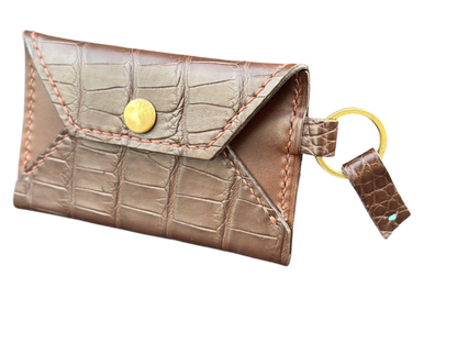 Card Holder with Snap Closure - Alligator