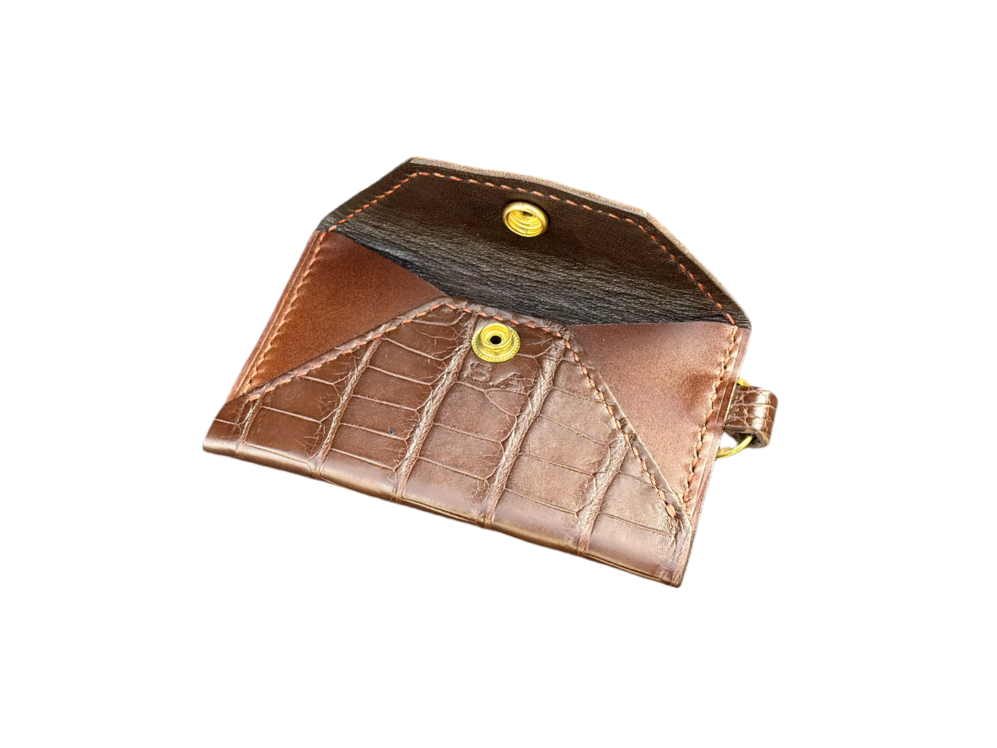 Card Holder with Snap Closure - Alligator